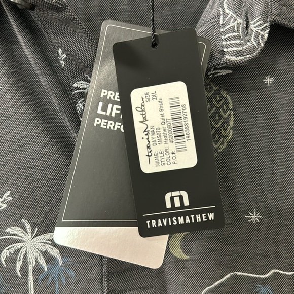 Men’s Travis Mathew XXL Polo Shirt with tropical print NWT - Picture 3 of 4